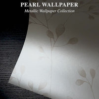 Metallic Pearl Wildflower Foliage Wallpaper