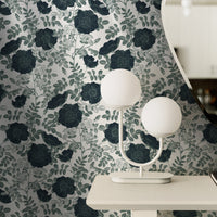 Silver Royal Bloom Metallic Wallpaper