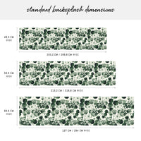 Classic Green Vintage Flowers Backsplash