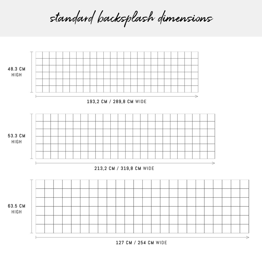 classic design backsplash dimensions