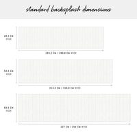 grey backsplash standard dimensions