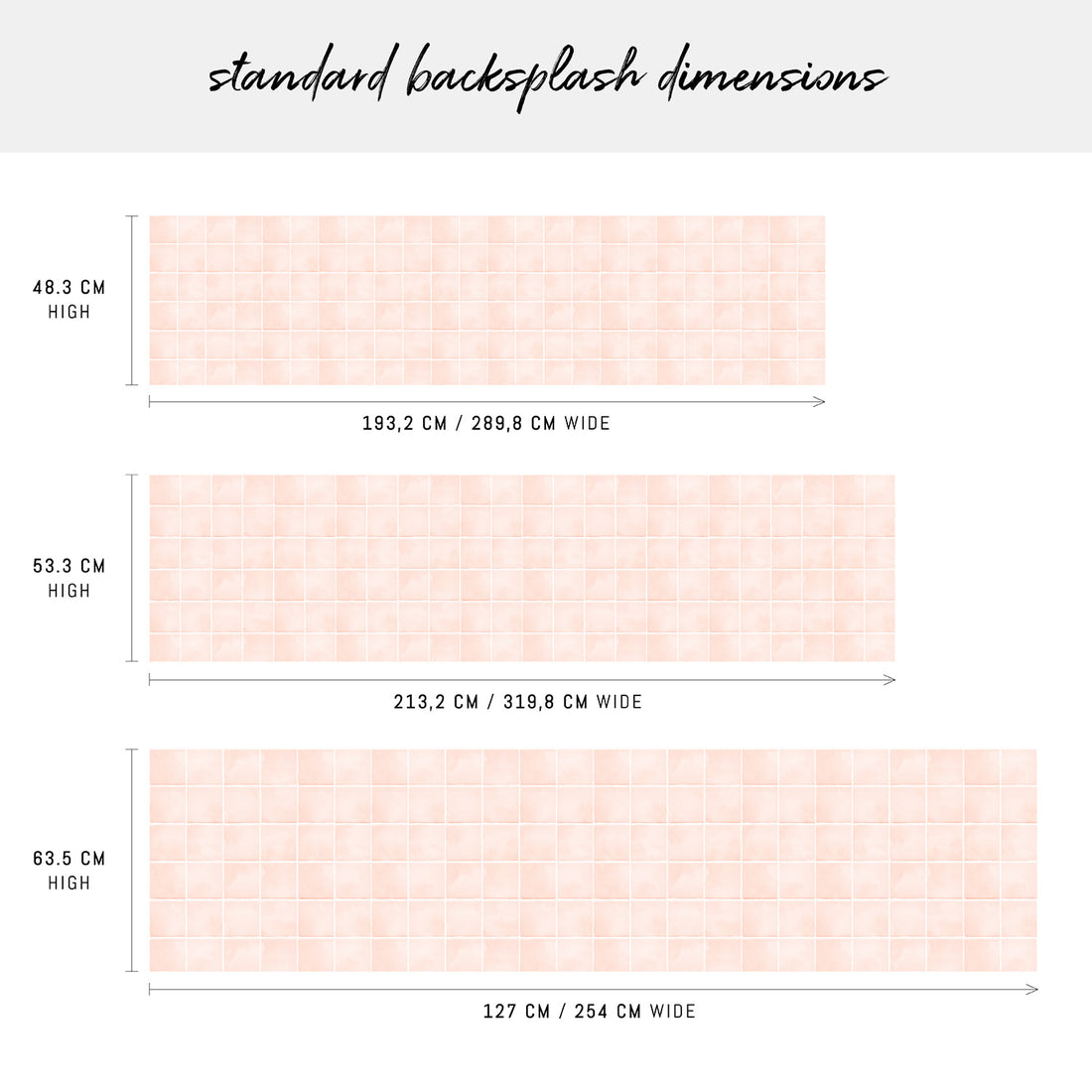 high quality peel and stick backsplash sizes