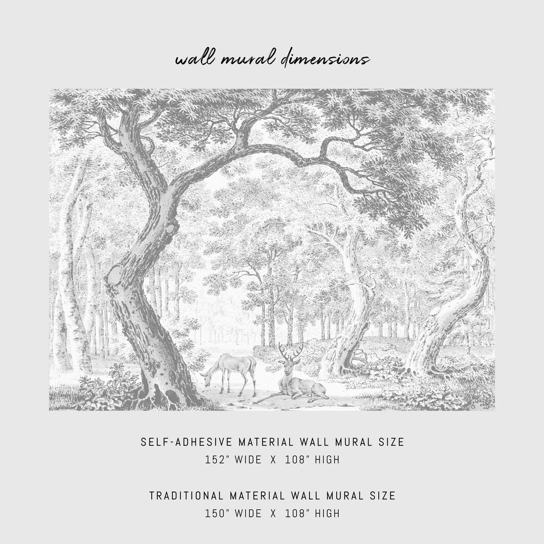 Vintage enchanted forest removable wall mural