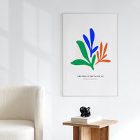 fun botanical art print with 3 leaves motif