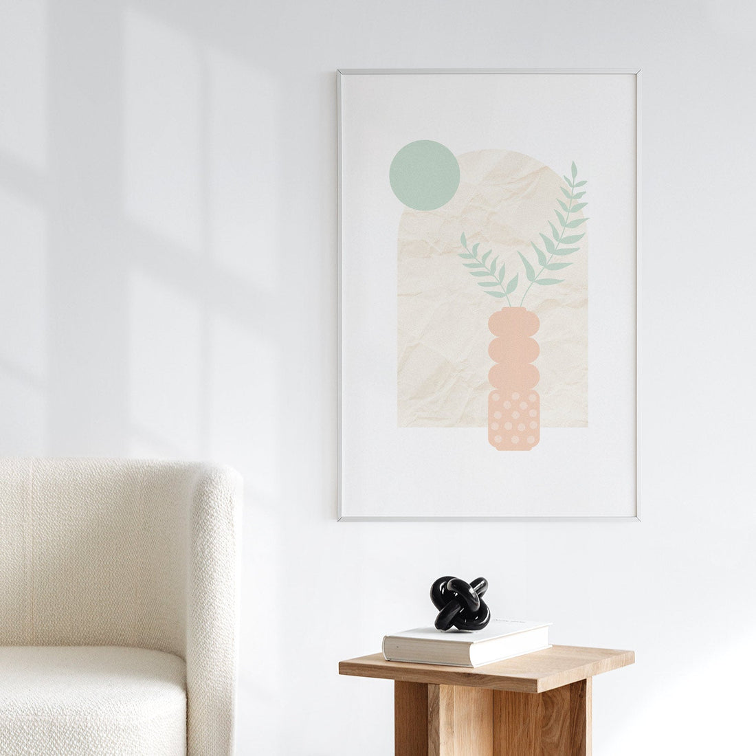 bohemian style art poster in pastel colors