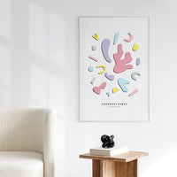 confetti inspired colorful poster art