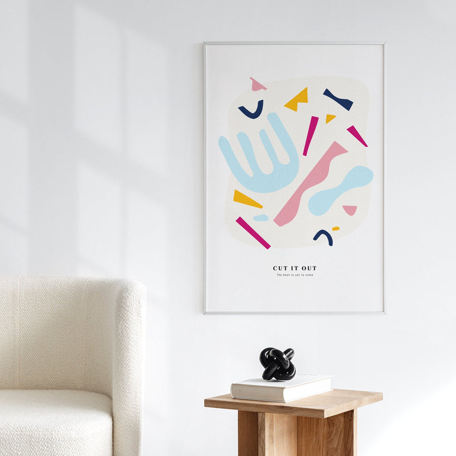colorful geometric shapes print art poster