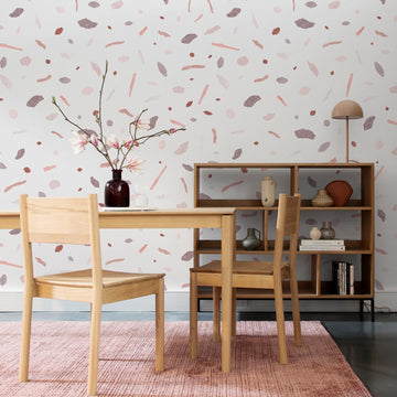 pink gems on wallpaper for dining room