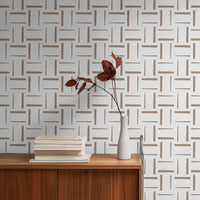 simple light brown lines wallpaper for retro interior
