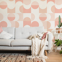 large scale geometric shapes in pastel colors for danish inspired interior