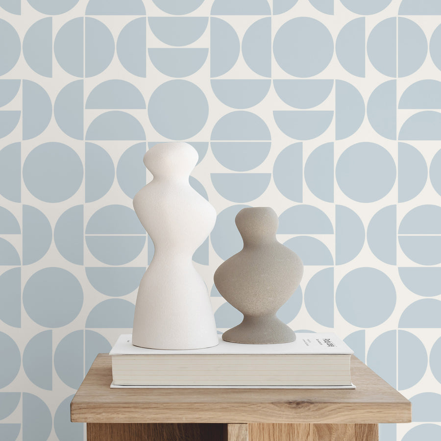 simple geometric pattern wallpaper in blue