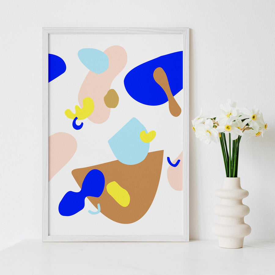 colorful dots and circles inspired art poster