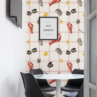 yummy food wallpaper design for kitchen interior