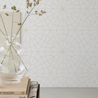 light linen color modern wallpaper with geometric shapes