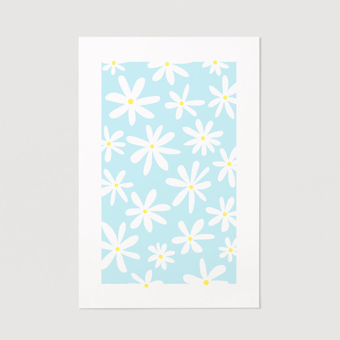light blue daisy art print