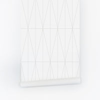 grey geometric lines wallpaper design for scandinavian interior