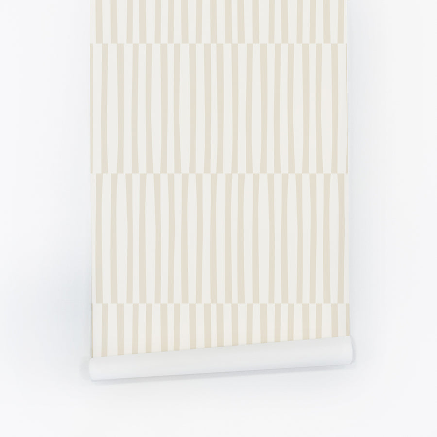light beige vertical lines wallpaper design peel and stick