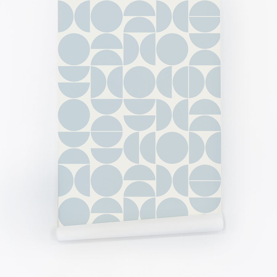 light blue geometric shape peel and stick wallpaper