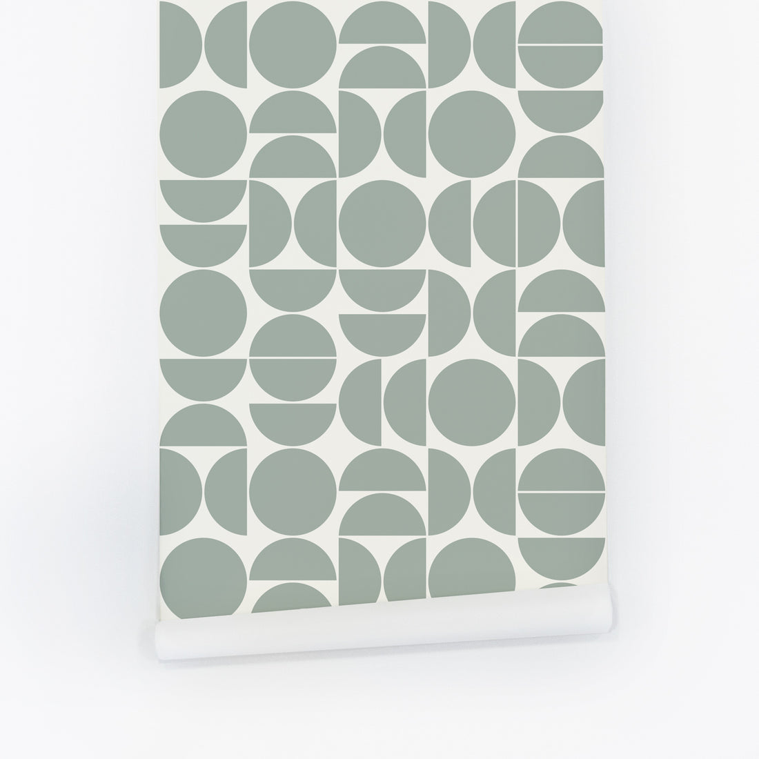 pastel green geometric shapes peel and stick wallpaper