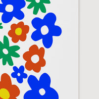 flower power inspired art poster in multicolors