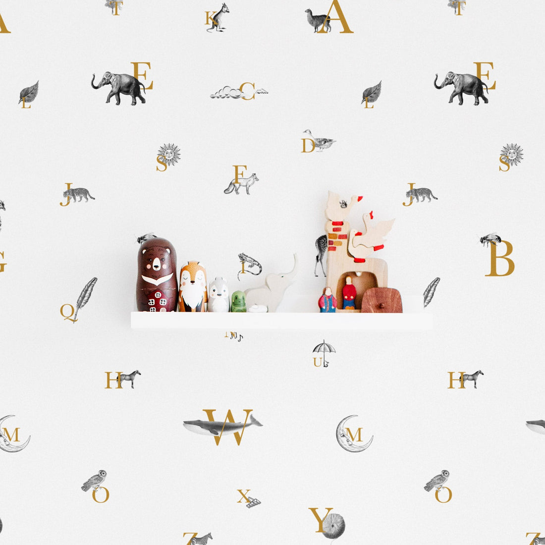 tiny letters pattern removable wallpaper for kids bedroom design
