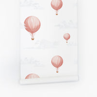 Girly vintage air balloon removable wallpaper