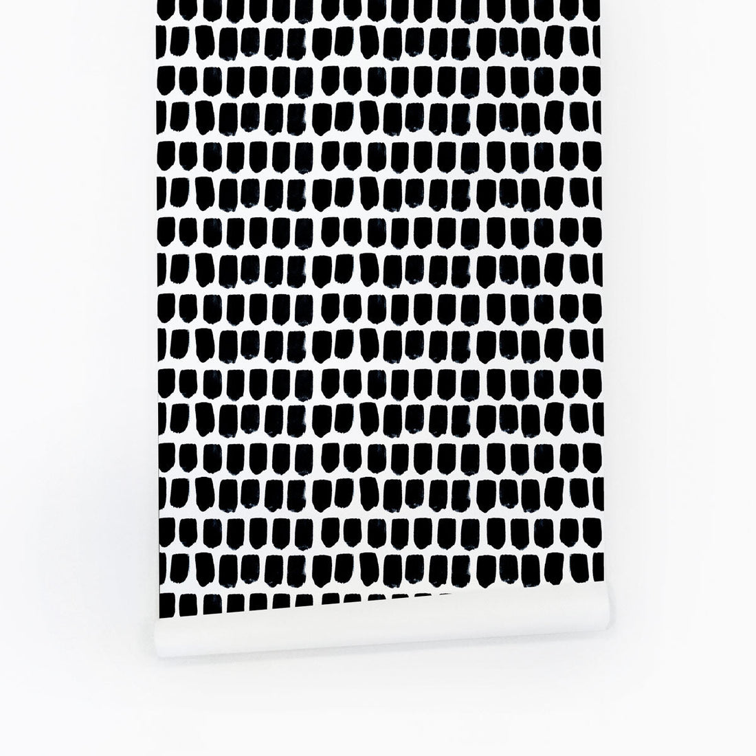 small black and white painted dots design peel and stick wallpaper