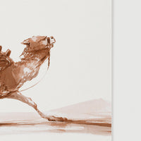 close up of camel watercolor wall art print