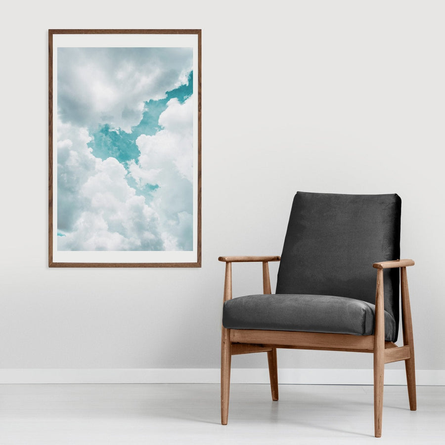 Turquoise blue sky poster