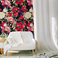 Moody peony removable wallpaper wall mural