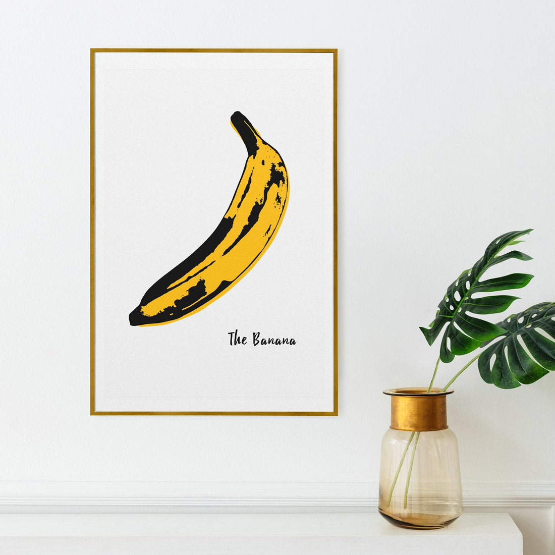 Home decor with banana drawing poster