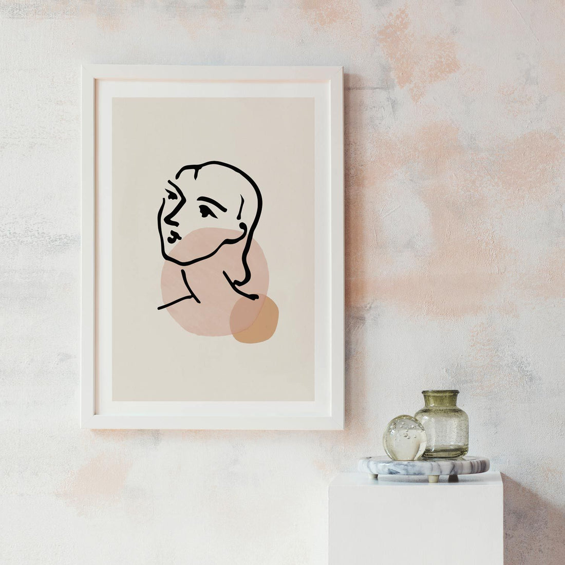 Woman face silhouette print