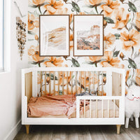 Floral design removable wall mural