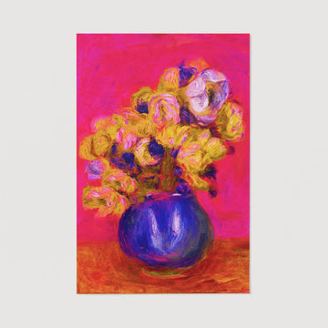 Vase with flowers oil painting reproduction print