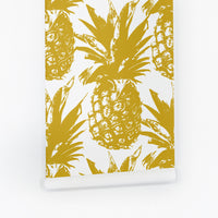 Modern boho pineapple peel and stick temporary wallpaper