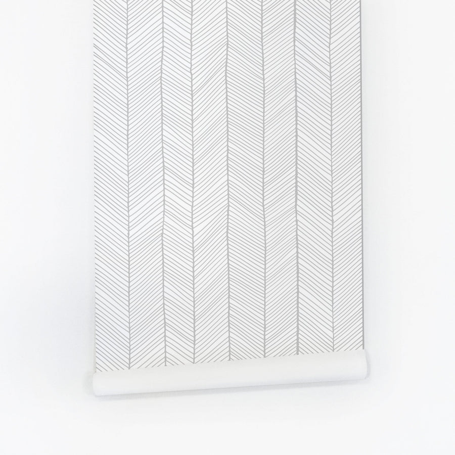 light grey tiny chevron lines print wallpaper for kids bedroom design