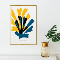 Henri Matisse blue & yellow abstract wall poster