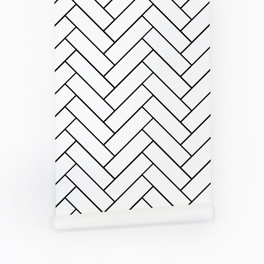 herringbone braid wallpaper pattern for minimalistic interior design