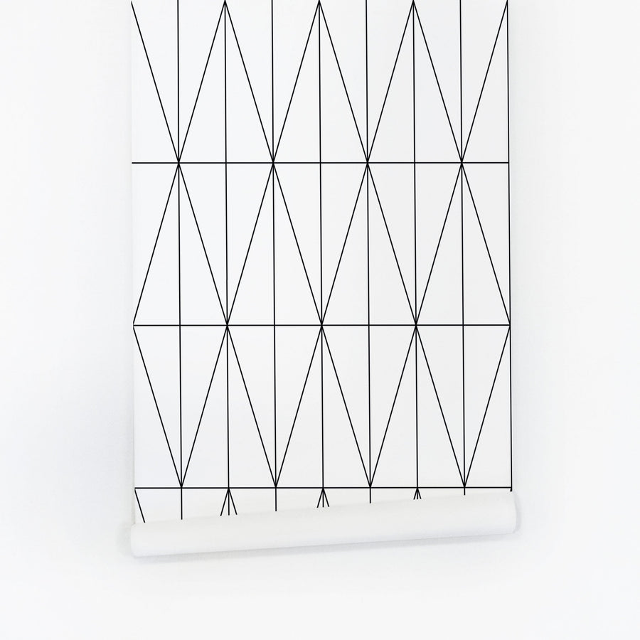 black and white simple lines removable wallpaper design