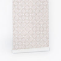 Nude pink color geometric removable wallpaper
