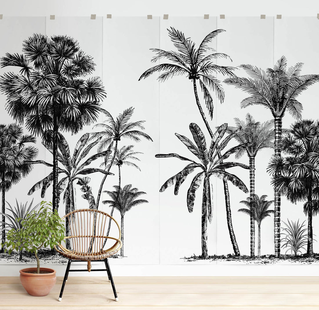 Modern tropical look wall mural