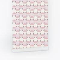 pastel pink retro inspired geometric removable wallpaper