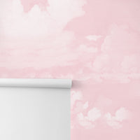 Pink Vintage Clouds Wall Mural