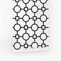 Geometric peel and stick dining room wallpaper