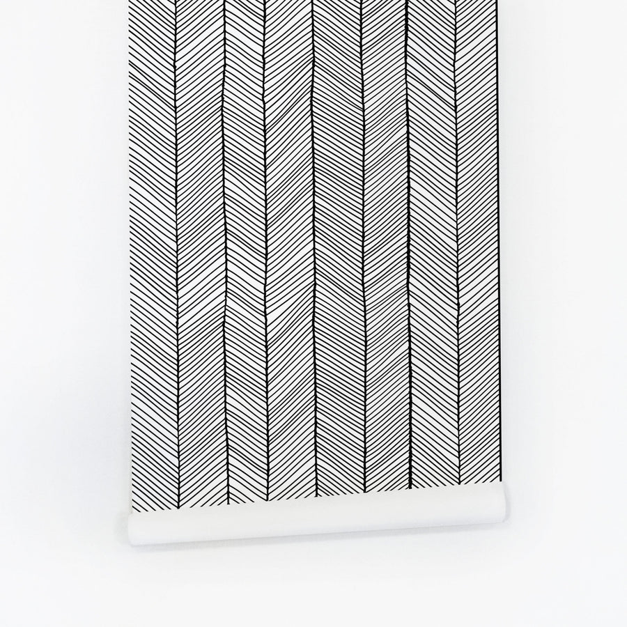 Modern herringbone design removable wallpaper