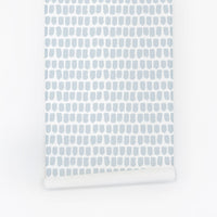 Modern light blue removable wallpaper with brush stroke design