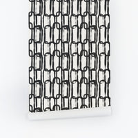Black brush stroke design removable wallpaper