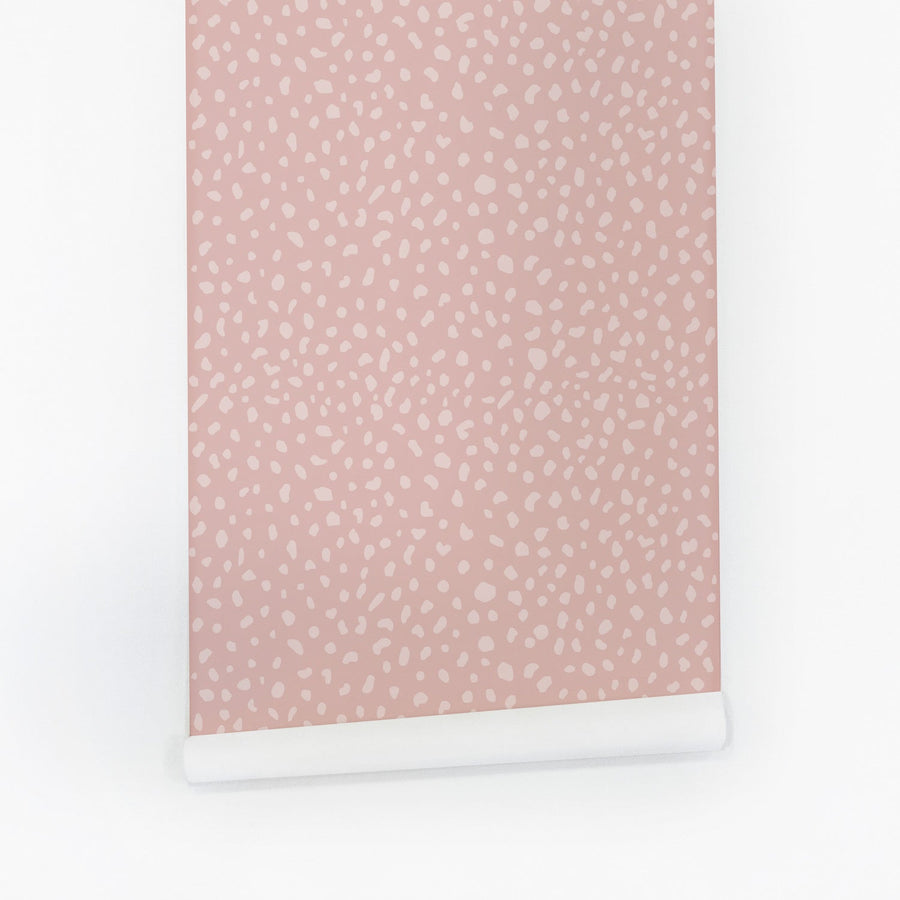 Pale pink animal print removable wallpaper by Livettes