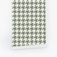 classic green houndstooth peel and stick wallpaper