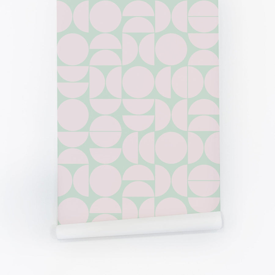 pastel color geometric shapes pattern removable wallpaper
